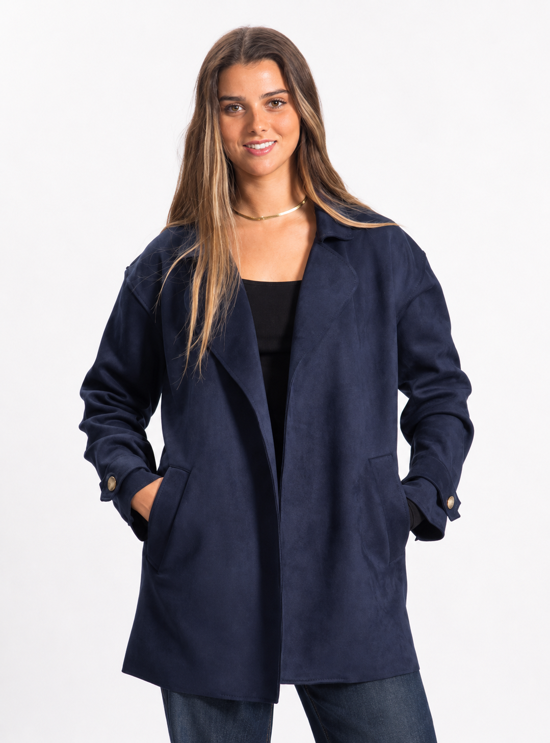 Chaqueta Suede tipo Trench