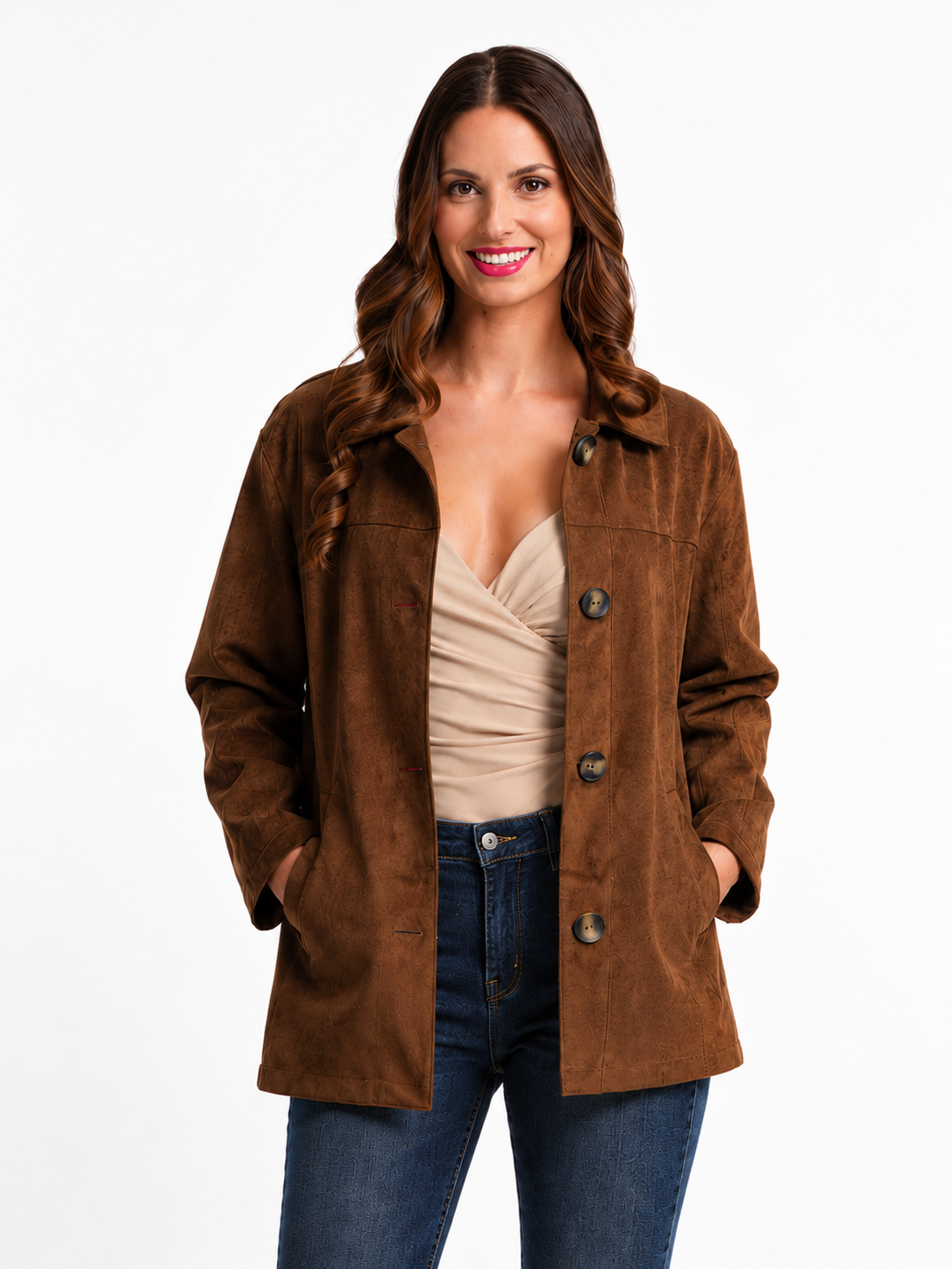 Chaquetón Suede - S / Cafe