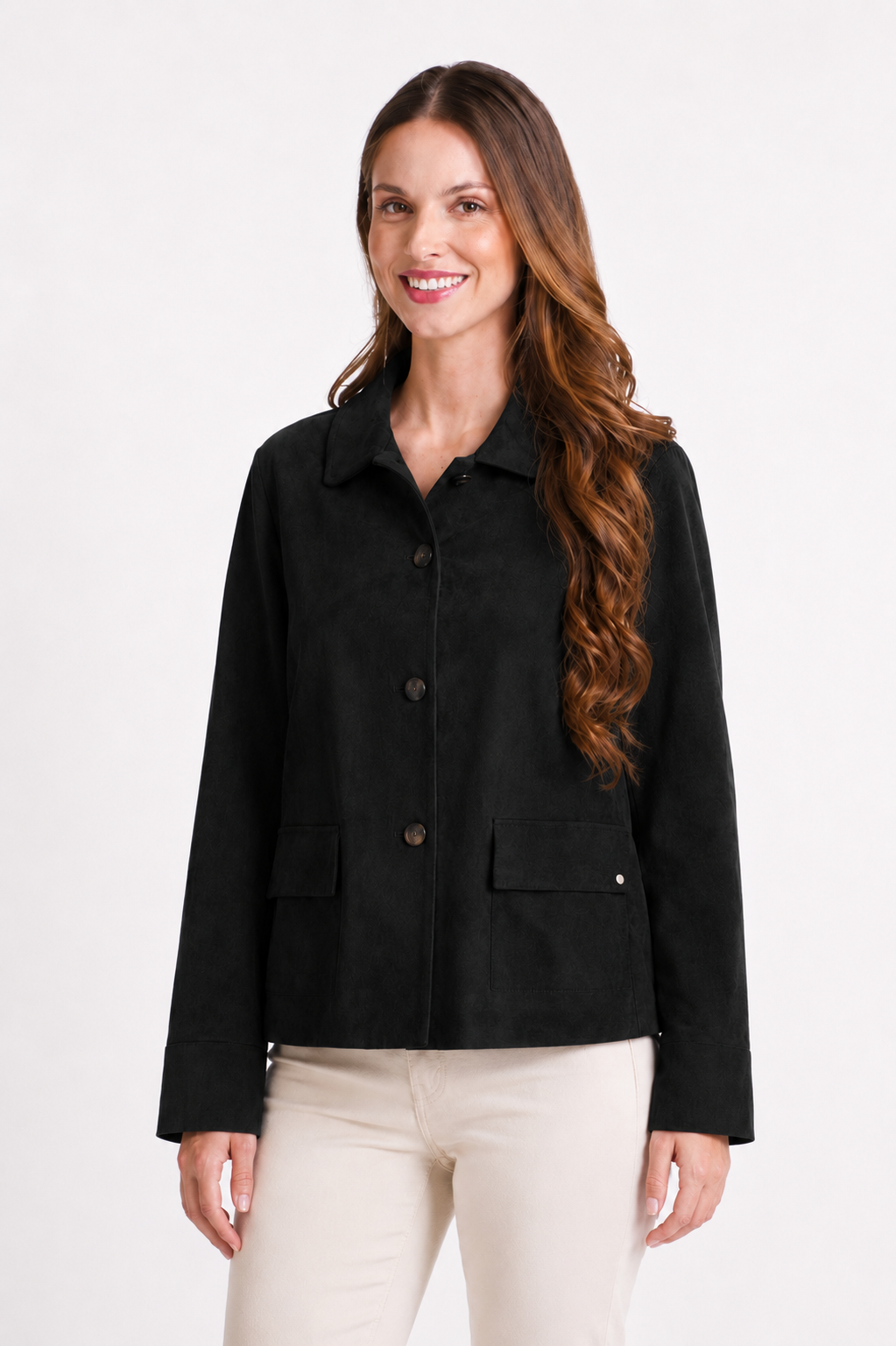 Chaqueta Suede - S / Negro