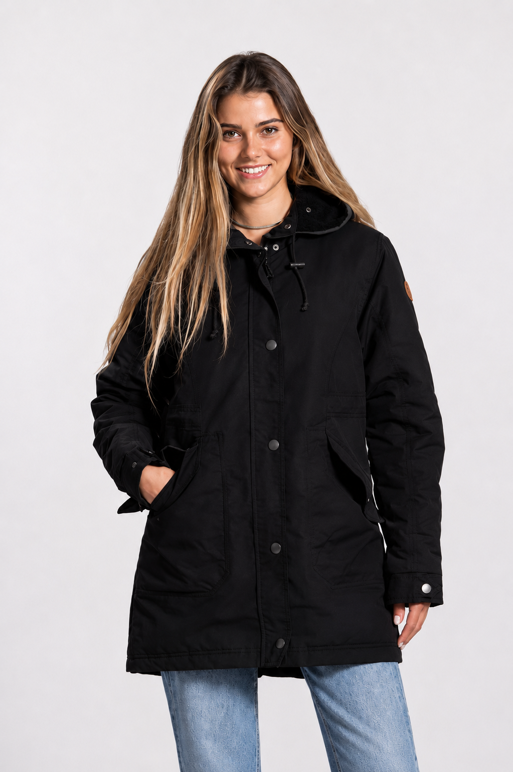 Parka Acolchada e Impermeable - S / Negro