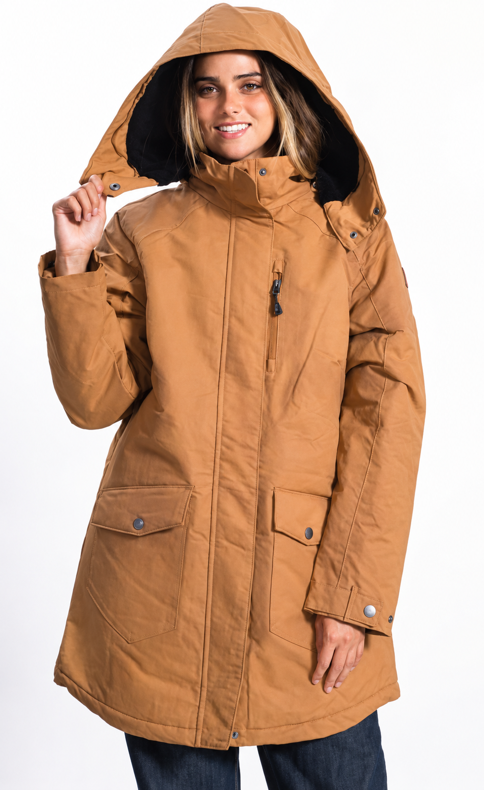 Parka Acolchada e Impermeable - S / Camel