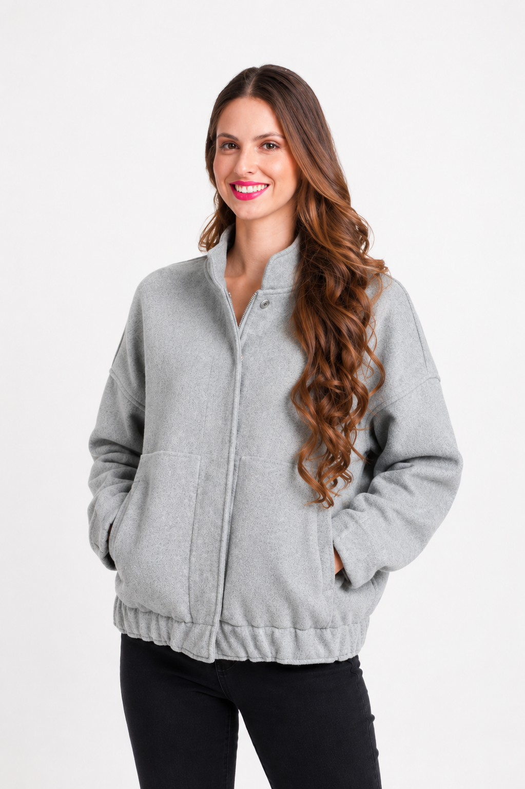 Chaqueta Bomber - S / Gris