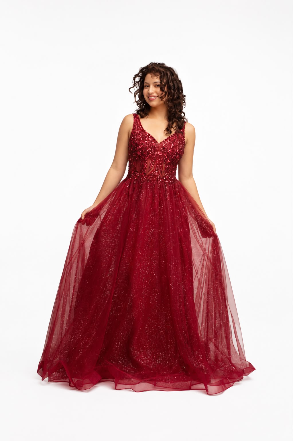 Vestido Princesa de Tull Burdeo