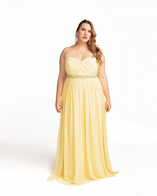 Vestido de Fiesta de Gasa Corte Imperio