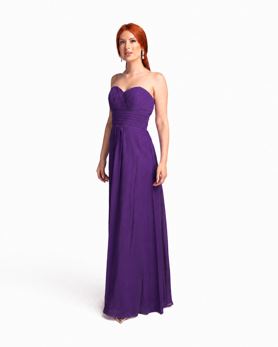 Vestido Vaporoso de Gasa - 36 / Morado
